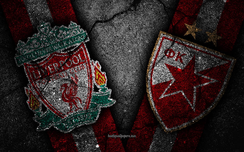 Liverpool vs Crvena Zvezda, Champions League, Group Stage, Round 3, creative, Liverpool FC, Crvena Zvezda FC, black stone, HD wallpaper