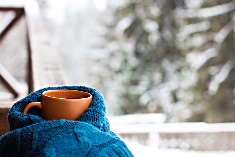 *, coffee, snow, hot, scarf, cup, winter, HD wallpaper