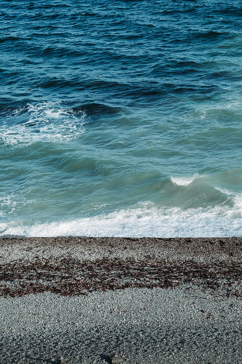 sea, waves, pebbles, coast, HD phone wallpaper