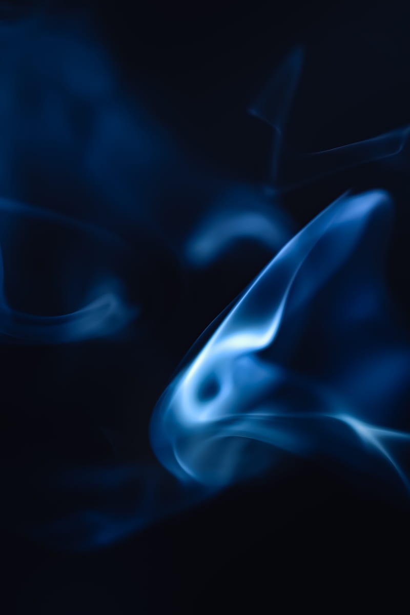 smoke, cloud, glow, abstraction, blue, HD phone wallpaper
