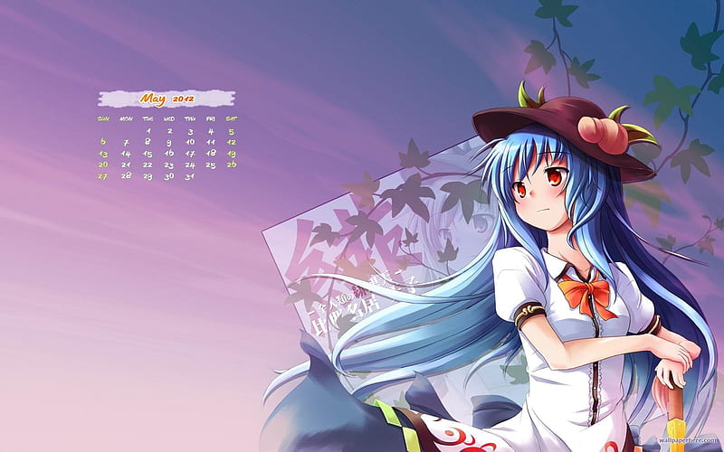 Anime Girl in Hat-May 2012 calendar, HD wallpaper