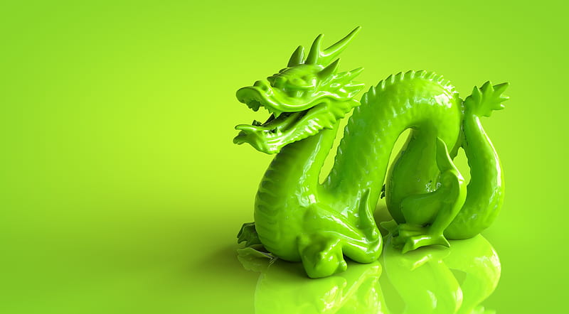 Green Dragon Ultra, Artistic, 3D, Creature, mythical, cinema4d, designismylife, c4d, diefotohand, dragon, green, tumblr, chinesedragon, legendary, asiandragon, HD wallpaper