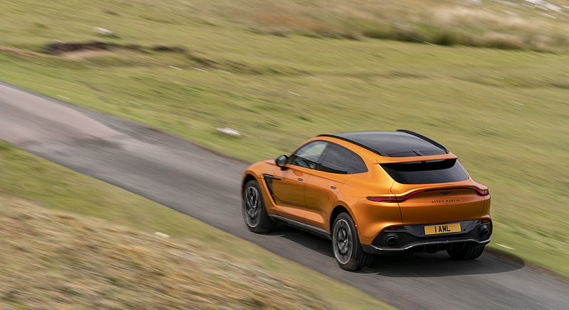 2021 Aston Martin DBX Golden Saffron - Rear Three-Quarter , car, HD wallpaper