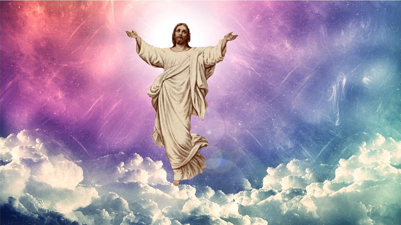 Ascension, christ, jesus, cloud, heaven, HD wallpaper
