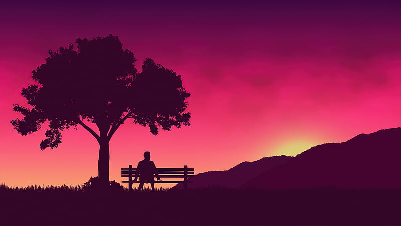 Alone but Awesome [1920x1080]  Desktop wallpaper art, Sunset artwork, Cool backgrounds  wallpapers