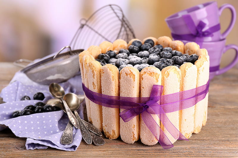 With Love, cake, berries, sweet, dessert, HD wallpaper
