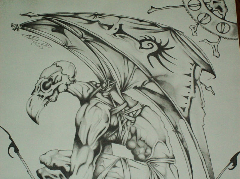 Birdman #2, pencil, bird, HD wallpaper