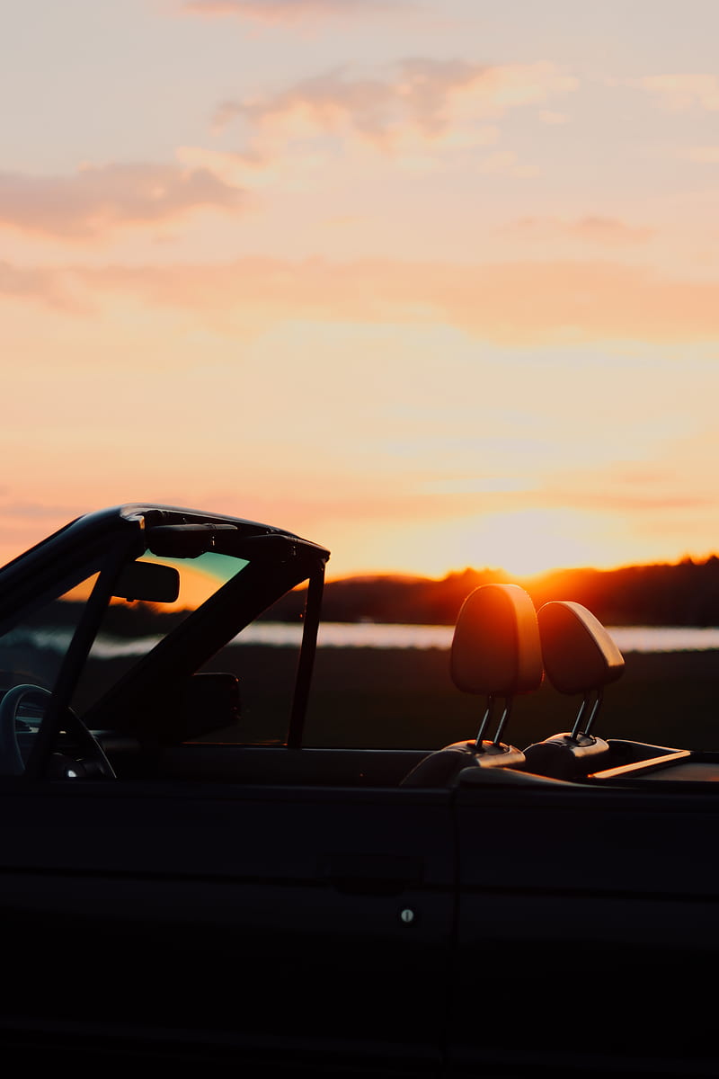 convertible, sunset, car, HD phone wallpaper