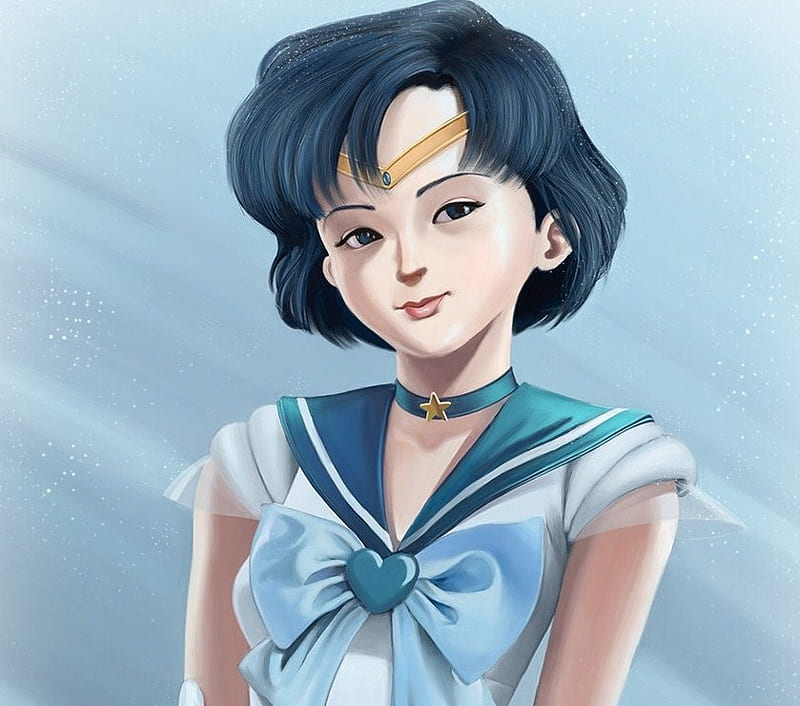 Sailor Mercury, girl, sailor suit, anime, HD wallpaper