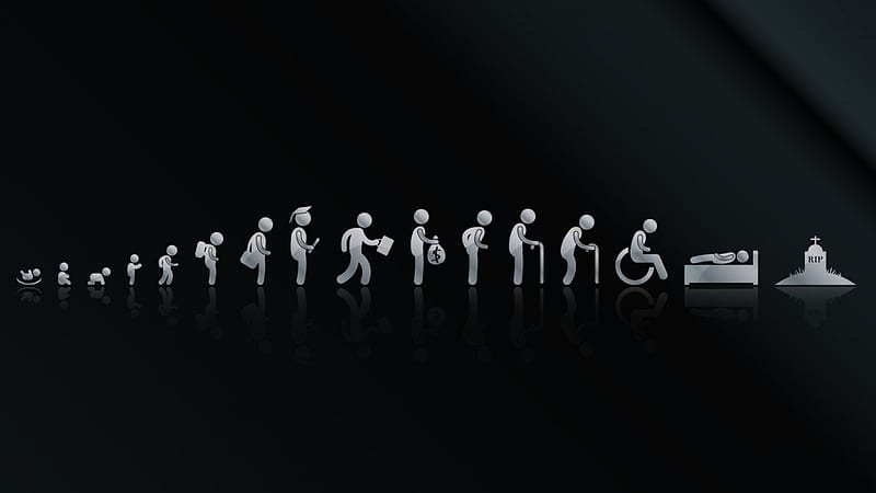 Life stages, minimalistic, wp, abstract, dark, HD wallpaper