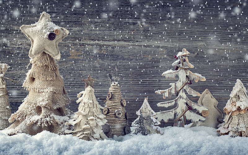 New Year Christmas, wooden decorations, xmas, Happy New Year, HD wallpaper