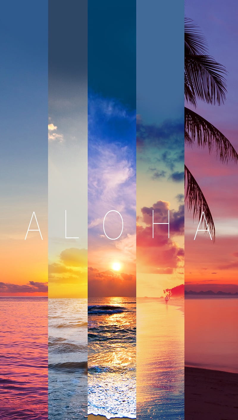 ALOHA, beach, hawaii, ocean, paradise, sea, sunset, surf, HD phone wallpaper