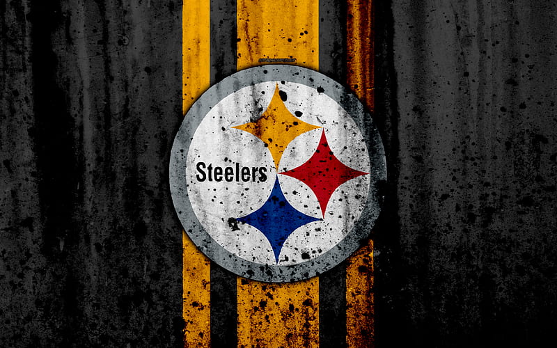 Pittsburgh Steelers, grunge, NFL, american football, NFC, USA, art, stone texture, logo, North Division, HD wallpaper