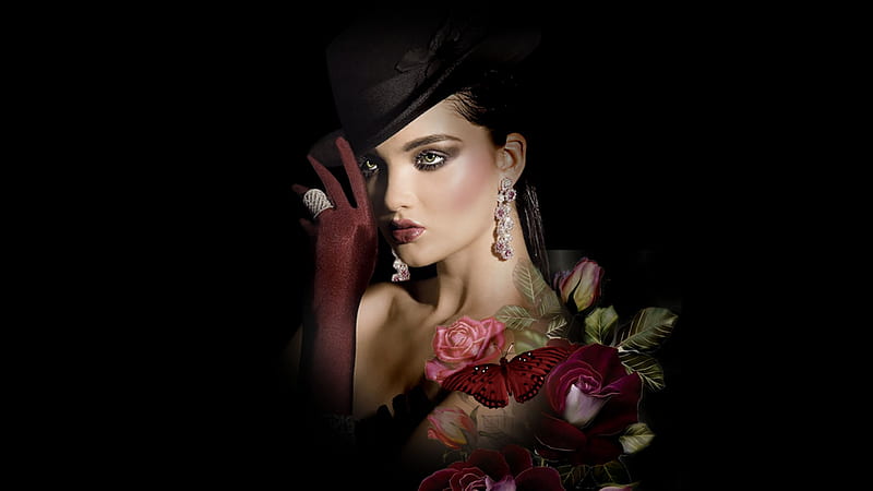 Women Are A Mystery, pretty, stunning, lovely, bold, bonito, breathtaking, women are special, etheral women, glam women, lafemme portrait, red on black or reverse, female trendsetters, daring, gorgeous, HD wallpaper