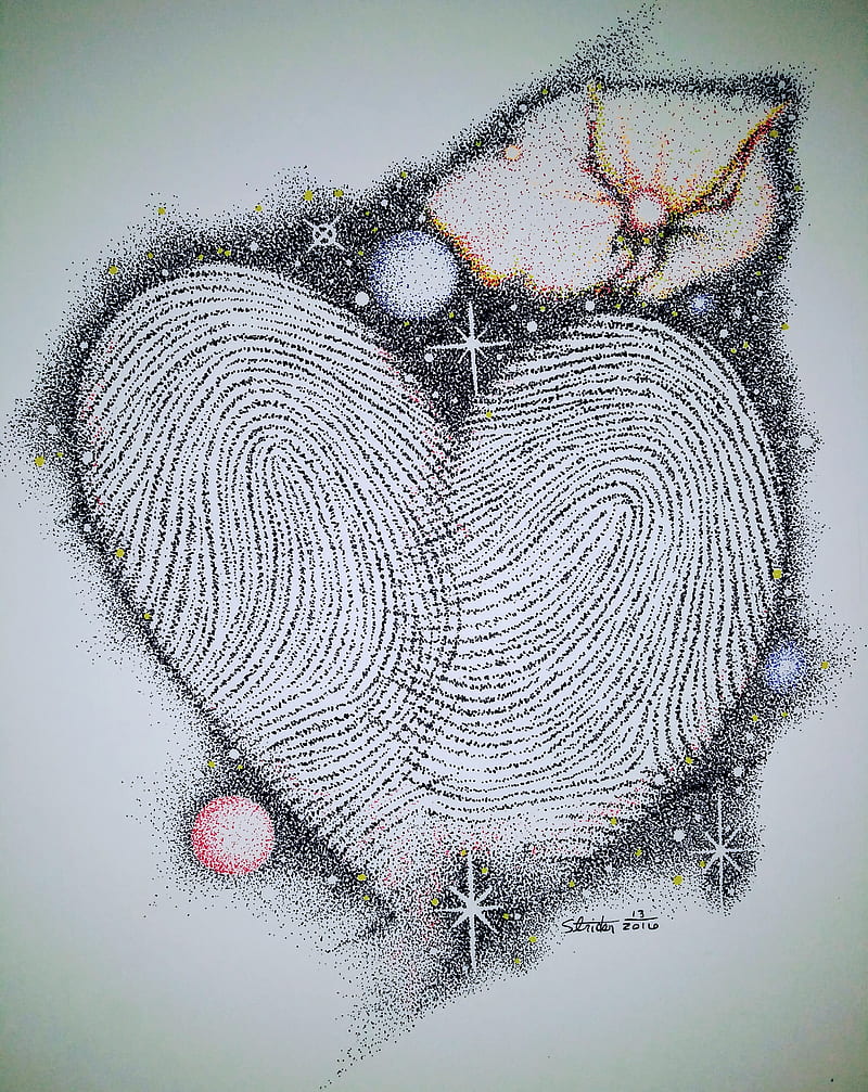 Fingerprints of Love, fingerprint, heart, HD phone wallpaper