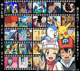 pikachu, dawn, may, ash ketchum, misty, and 5 more (pokemon and 4 more)  drawn by kuro_hopper