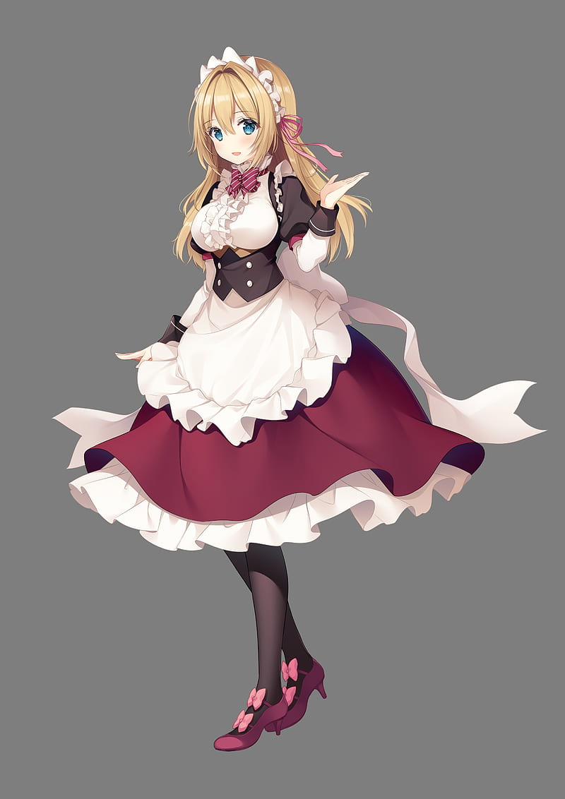 1366x768px, 720P free download | Anime girl, blonde, maid dress