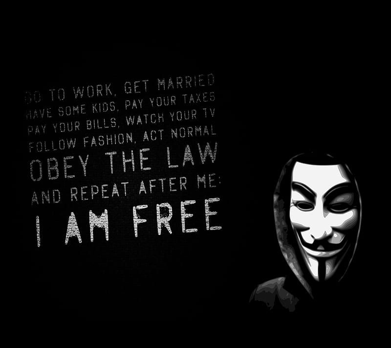 Anonymous, black, face, i am, HD wallpaper