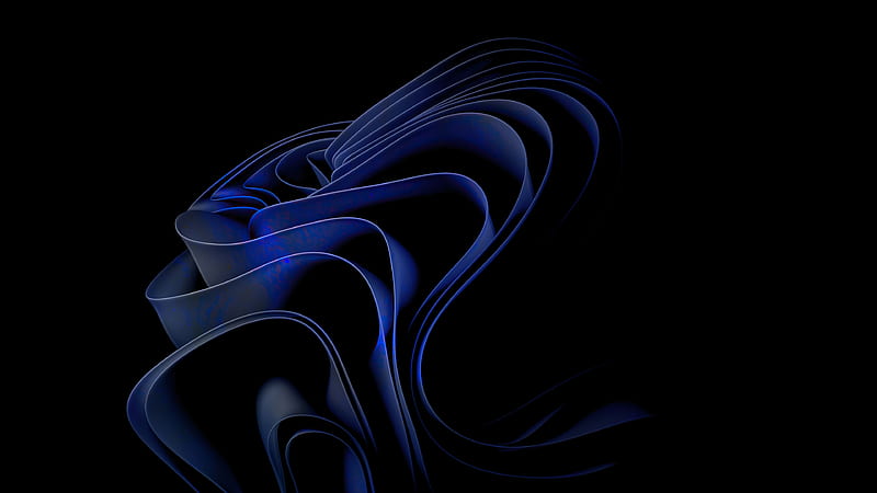 Windows 11 Blue Abstract Dark Mode 4K Wallpaper