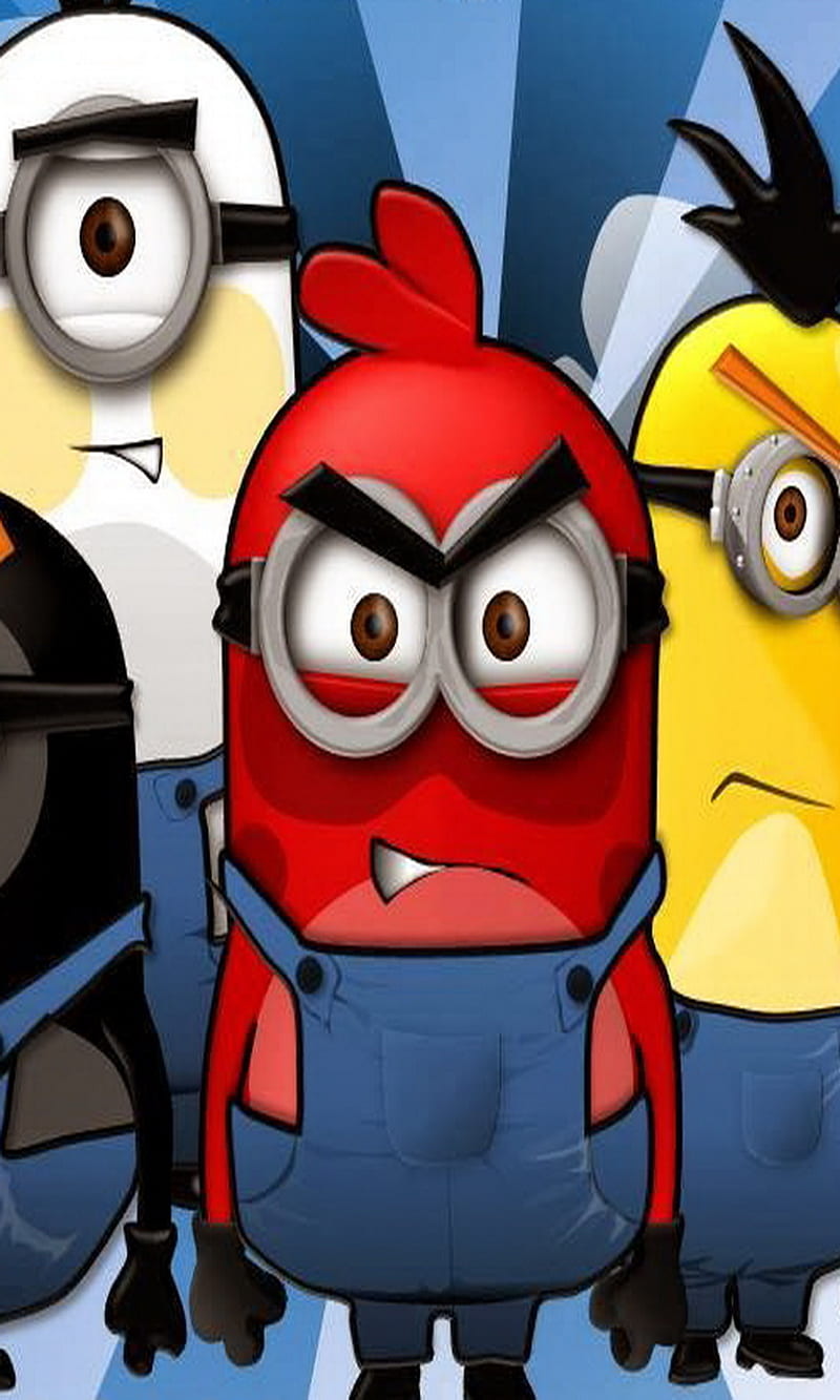 Angry Minions, birds, despicable me, funny, HD phone wallpaper