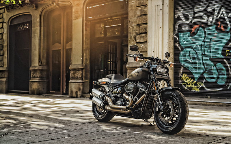 Harley-Davidson Fat Boy, 2020, exterior, black motorcycle, american motorcycles, Harley-Davidson, HD wallpaper