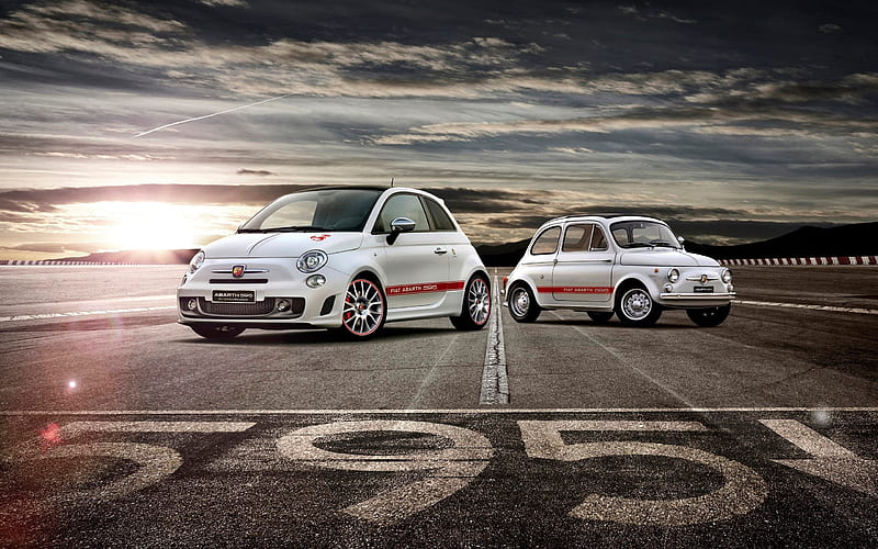 Fiat Abarth 595, evolution, race track, Fiat 500, Abarth, HD wallpaper
