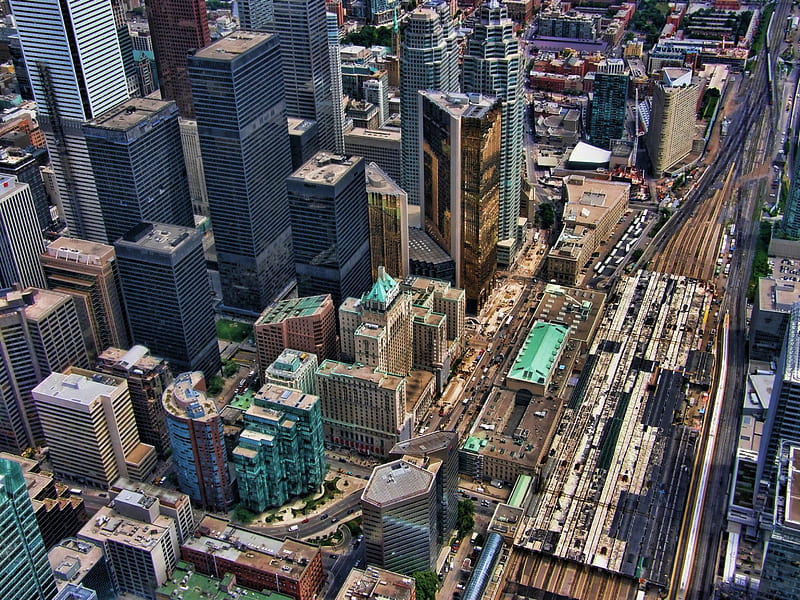Toronto, architecture, skyscraper, aerial, City, HD wallpaper
