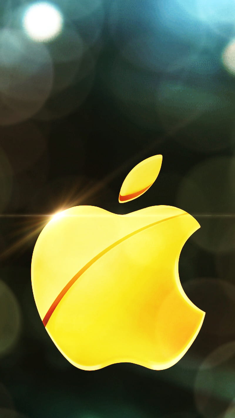 Gold apple, iphone, lock, lockscreen, HD phone wallpaper