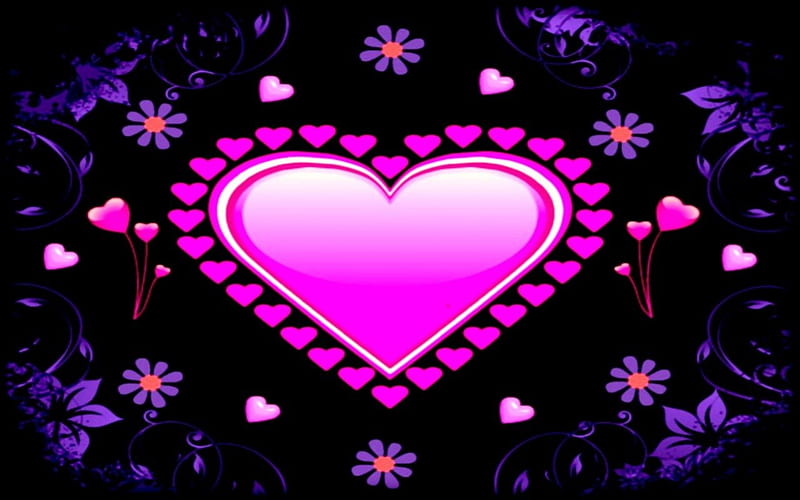 Pink Heart, heart of love, lovely in pink, bright heart, sweetheart, HD wallpaper