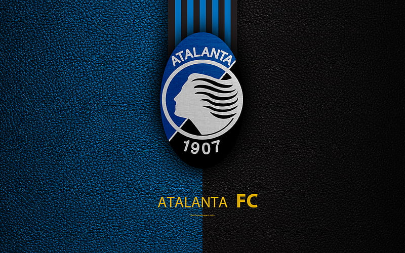 Atalanta FC Italian football club, Serie A, emblem, logo, leather texture, Bergamo, Italy, Italian Football Championships, HD wallpaper