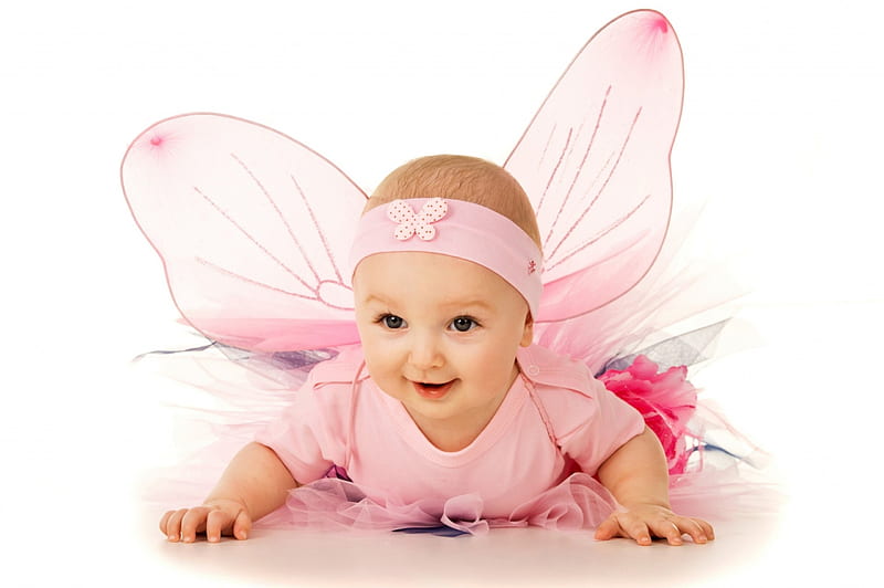 Little fairy, wings, sweet, cute, girl, hand, copil, child, white, fairy,  blue, HD wallpaper | Peakpx