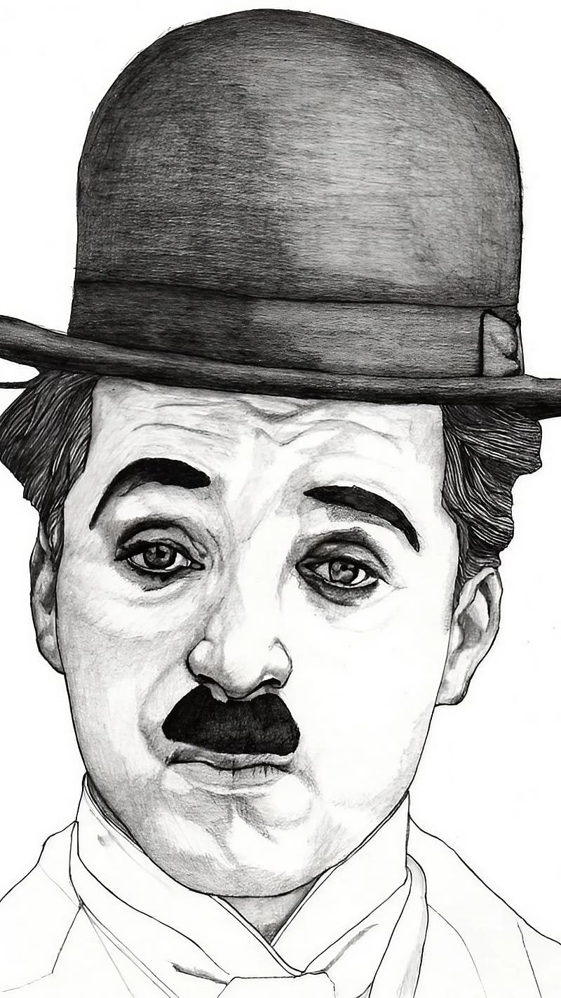 Pencil Drawing, Charlie Chaplin, comedian, art work, HD phone wallpaper