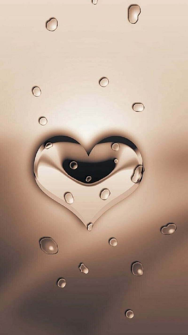 Love, heart, drops, HD phone wallpaper