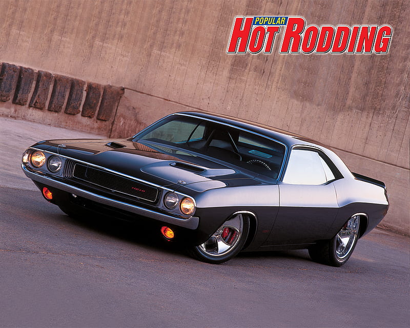 Killer black Dodge, classic car, hot rod, car, dodge challenger, dodge, muscle car, HD wallpaper