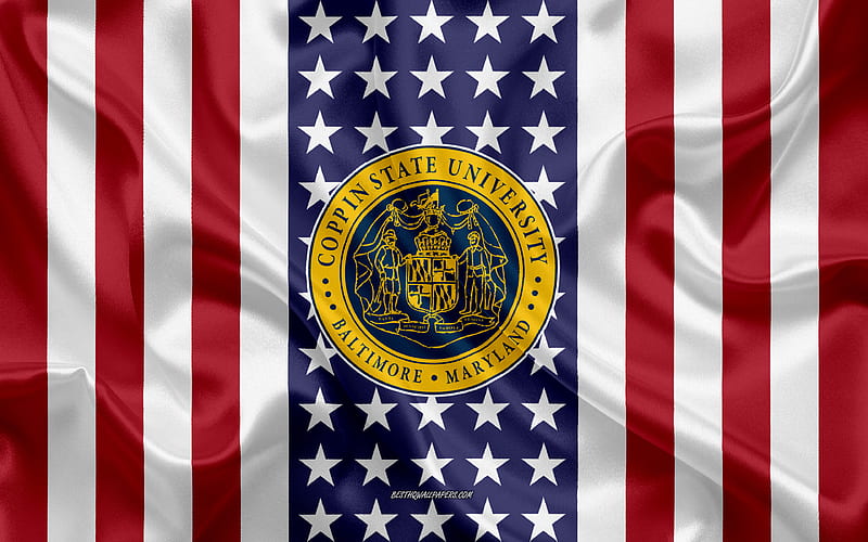 Coppin State University Emblem, American Flag, Coppin State University logo, Baltimore, Maryland, USA, Coppin State University, HD wallpaper