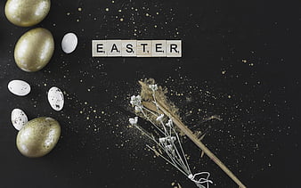 Golden Eggs For Easter Golden Easter Nest Entertainment Love Bright Eggs Hd Wallpaper Peakpx