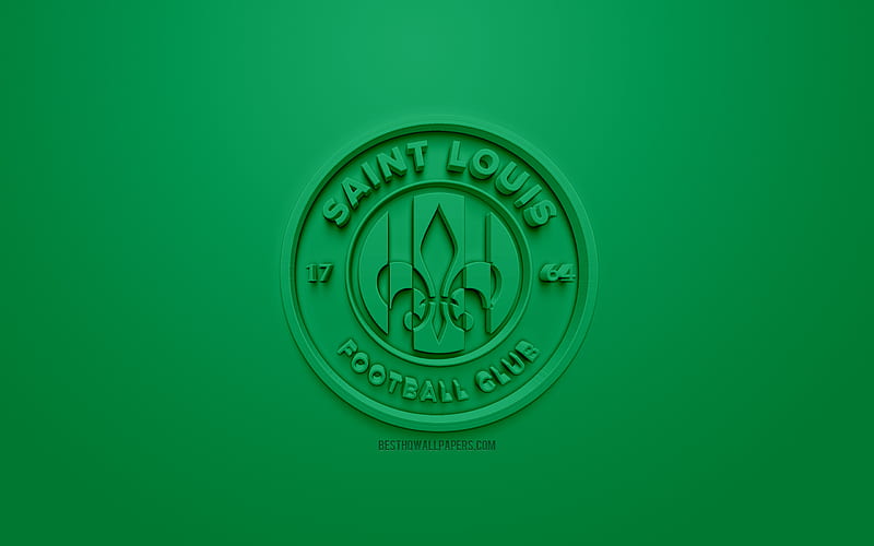 Saint Louis FC, creative 3D logo, USL, green background, 3d emblem, American football club, United Soccer League, St Louis, Missouri, USA, 3d art, football, stylish 3d logo, HD wallpaper