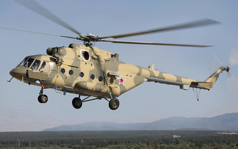 Mi-8, Russian transport helicopter, Mi-17, Russian Air Force, helicopter landing, HD wallpaper