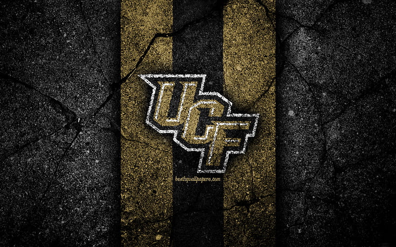 UCF Knights Jackets american football team, NCAA, brown black stone, USA, asphalt texture, american football, UCF Knights logo, HD wallpaper