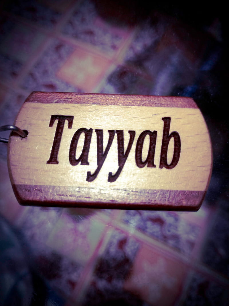 Tayyab Keychain, name, tayyab calligraphy, wooden, wooden name, HD phone wallpaper