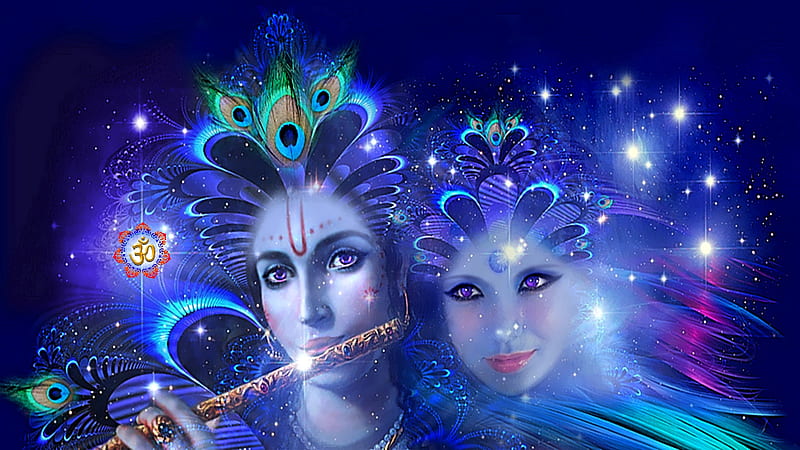 Radha Krishna, sparkling, caring, hinduism, abstract, loving, god, HD  wallpaper | Peakpx