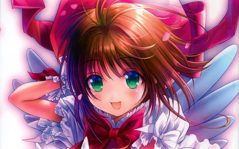 Sakura Kinomoto manga, protagonist, art, Cardcaptor Sakura, HD wallpaper