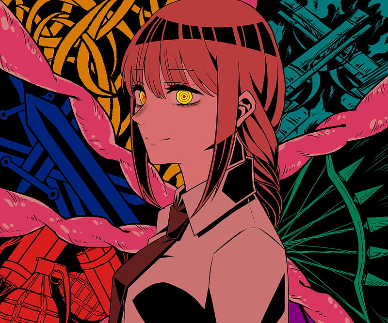 Makima Chainsaw Man Digital Art for Printing Anime Poster Young Waifu  Closeup