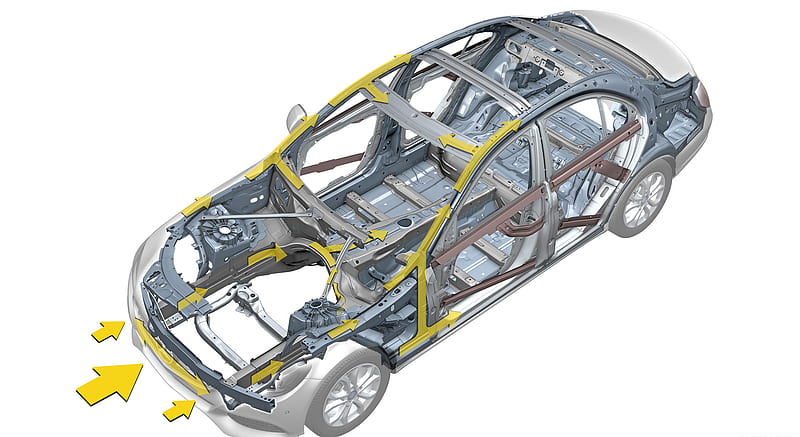 2015 Mercedes-Benz C-Class - Safety Structure Front Crash - Technical Drawing , car, HD wallpaper