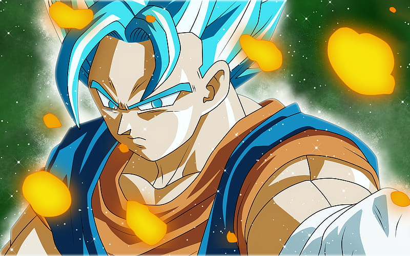 Goku ssj blue, anime, ball, dragon, ssj blue, super, HD wallpaper
