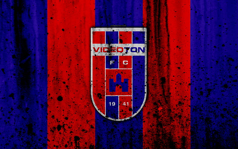FC Videoton, grunge, NB I, Hungarian Liga, soccer, football club, Hungary, Videoton, art, stone texture, Videoton FC, HD wallpaper