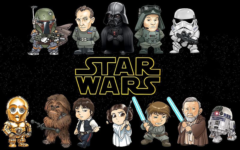 Star Wars, Movie, Darth Vader, R2 D2, Chewbacca, Luke Skywalker, Obi Wan Kenobi, C 3Po, Han Solo, Boba Fett, Princess Leia, HD wallpaper