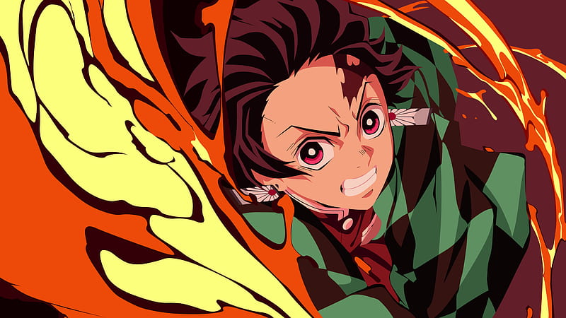 Anime, Demon Slayer: Kimetsu no Yaiba, Tanjiro Kamado , Hinokami Kagura, HD wallpaper