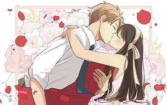 Mobile wallpaper: Anime, Kiss, Original, Yuri, 1379146 download the picture  for free.