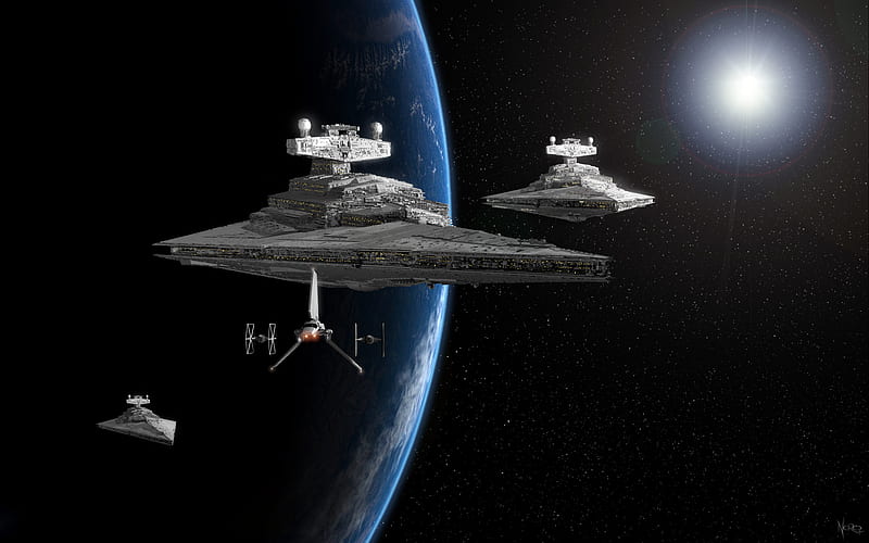 Imperial Shuttle, impreial, star destroyer, star wars, shuttle, HD wallpaper